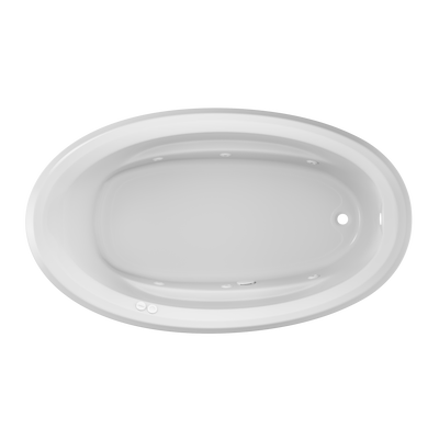 Product Image for SIGNATURE® Oval 7242 Drop-In Whirlpool with Heater RH White